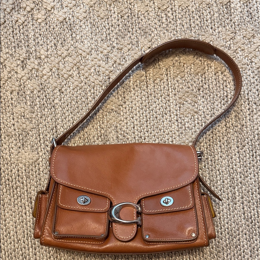 Coach Cargo Turlock Tan Leather Shoulder Bag